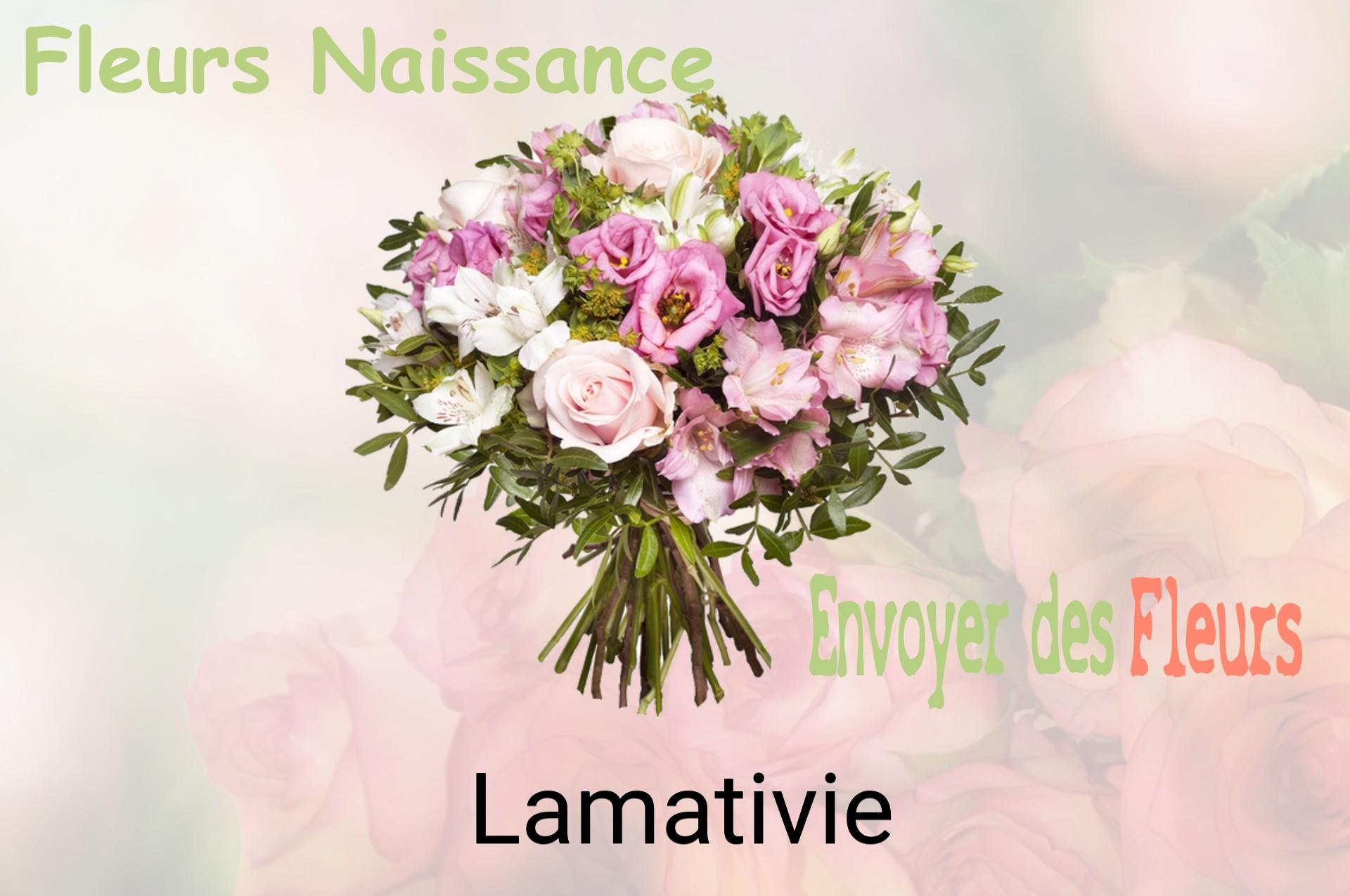 Bouquet de fleurs de naissance livré à Lamativie